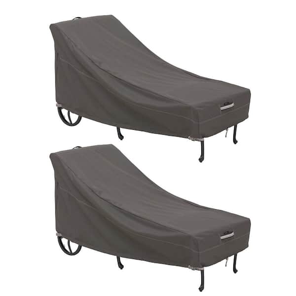 Classic Accessories Ravenna Dark Taupe Patio Chaise Lounge Cover (2-Pack)
