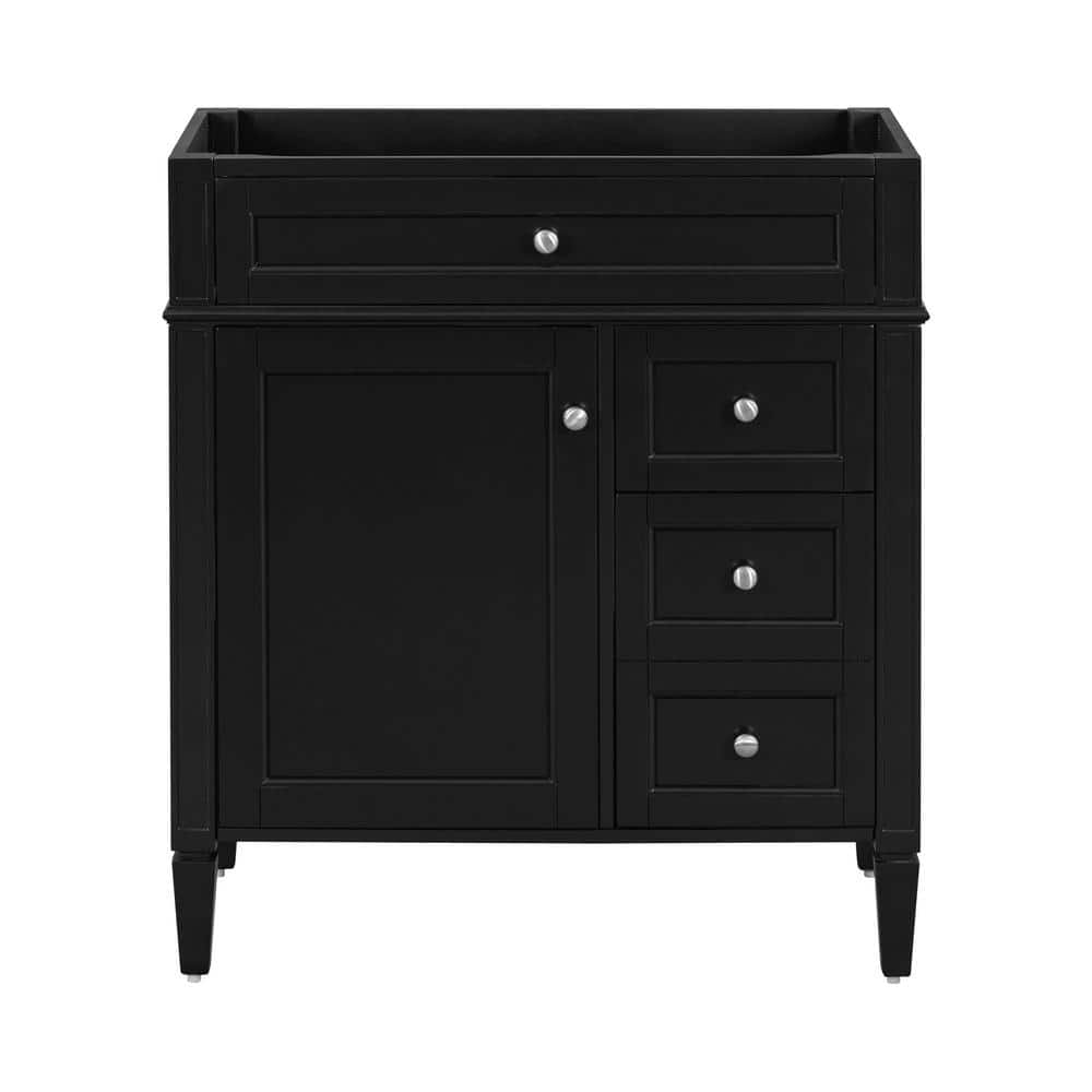29.3 in. W x 18 in. D x 33 in. H Bath Vanity Cabinet without Top in Black w