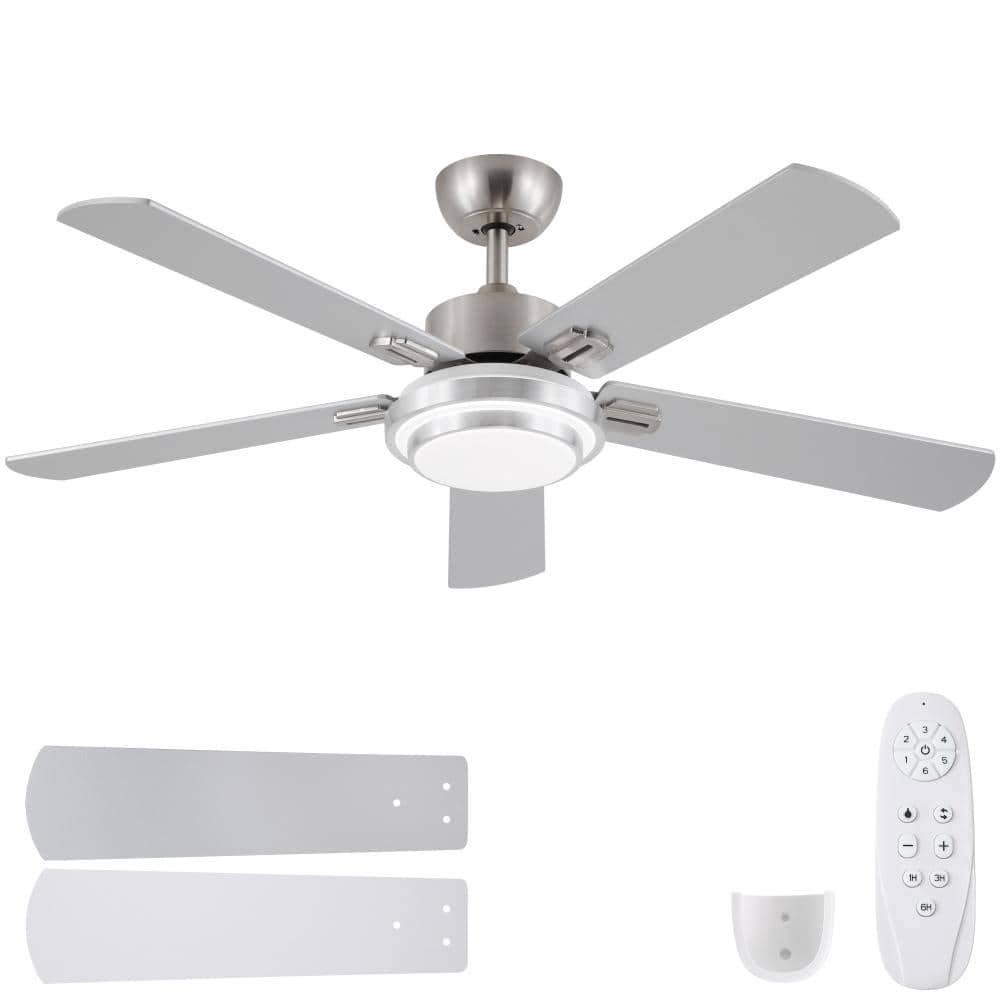 52 in. Indoor LED Chrome Downrod Modern Ceiling Fan with Smart APP and Dual Finish Blades price history on PriceWatchPro