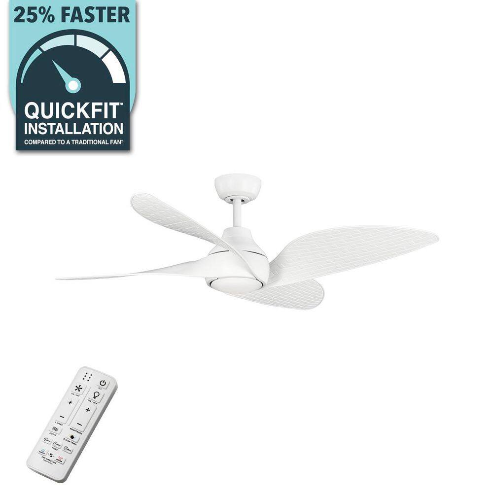 Fernbrooke 52 in. Indoor/Outdoor Matte White Ceiling Fan with Adjustable White Integrated LED and Remote Control price history on PriceWatchPro
