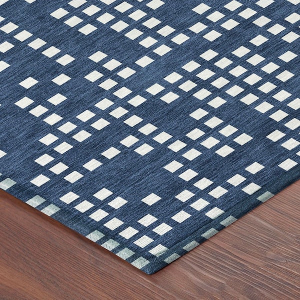 Chantille Machine Washable Indoor/Outdoor Abstract ACN2831 Navy 9 ft. x 12 ft. Area Rug