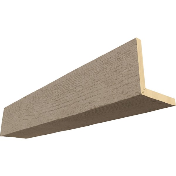 Endurathane 6 in. H x 12 in. W x 10 ft. L Rough Sawn Champagne Mist Faux Wood Beam