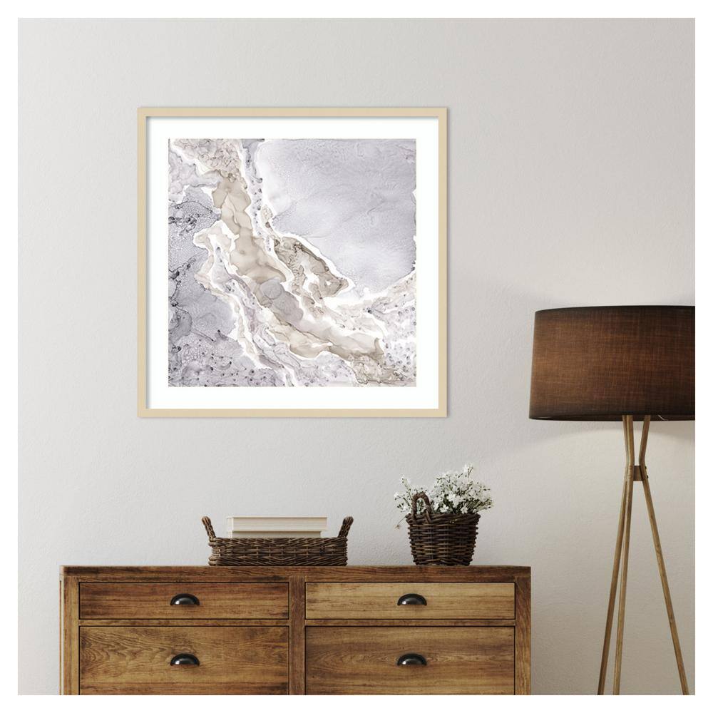 Beige and Gray Mineral Abstract Framed Wall Art Print