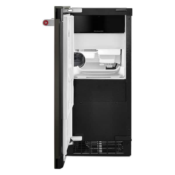 KitchenAid 15 in. Home Depot KUIX535HBS 50 in PrintShield Built-In lb. Stainless The Black - Maker Ice