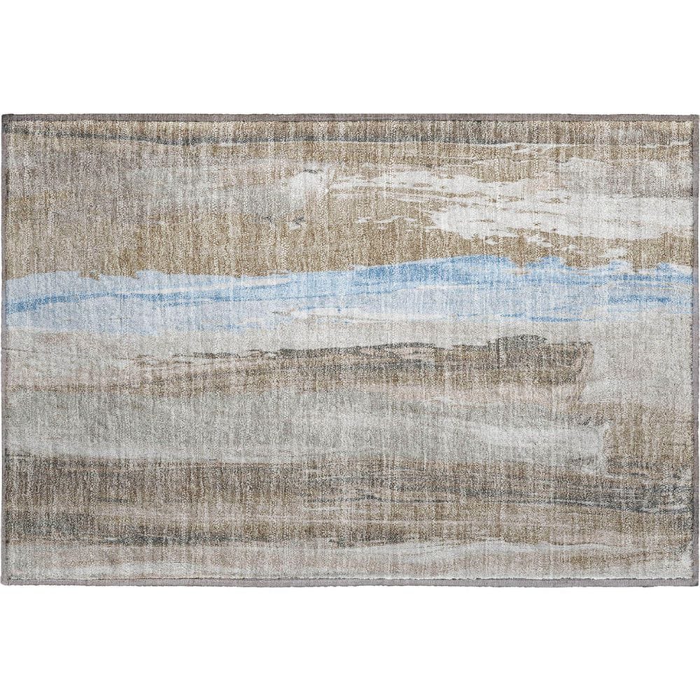 Mayfield Premium Machine Washable Abstract AMF1845 Mocha 2 ft. x 3 ft. Area Rug price history on PriceWatchPro