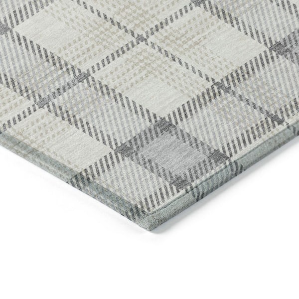 Chantille Machine Washable Indoor/Outdoor Abstract ACN1052 Silver 3 ft. x 5 ft. Area Rug