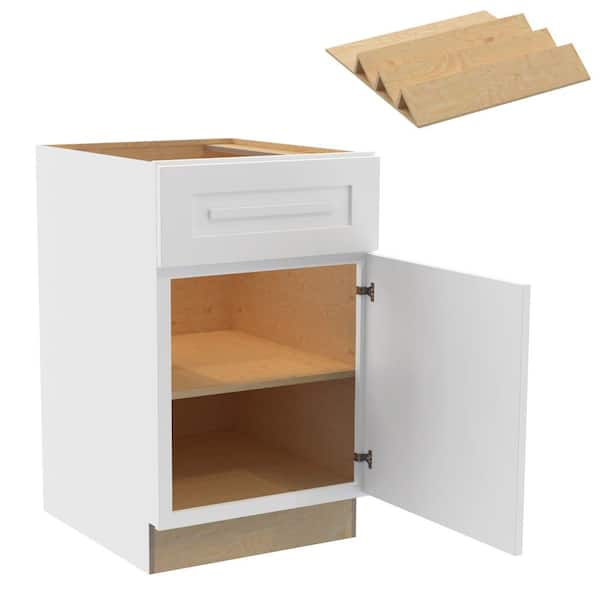 Home Decorators Collection Grayson 21 in. W x 24 in. D x 34.5 in. H Assembled Plywood Base Kitchen Cabinet in Pacific White with Spice Soft Cls RH