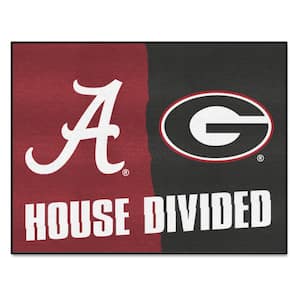 NCAA House Divided - Alabama / Georgia 33.75 in. x 42.5 in. House Divided Mat Area Rug