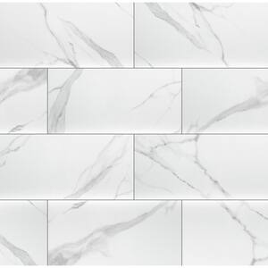 Dymo Statuary White Glossy 12 in. x 24 in. Glazed Wall Ceramic Tile (16 sq. ft./Case)