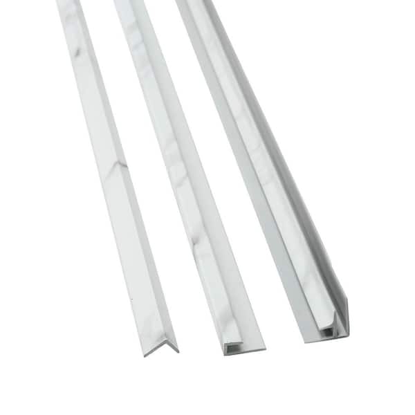 Carrara Marble 94 in. Vinyl Backsplash Accessory Trim Kit