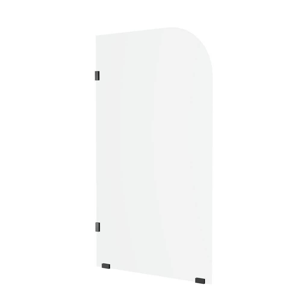 48 in. W x 58 in. H Pivot Frameless Hinged Tub Door Shower Door in Matte Black with Clear Glass price history on PriceWatchPro