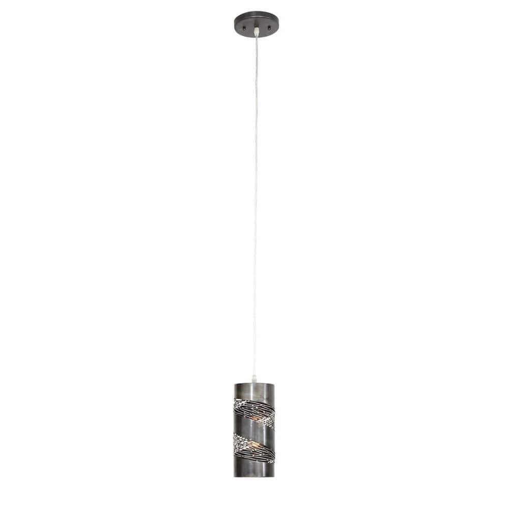 Flow Intrigue Steel Mini-Pendant with Incandescent Light