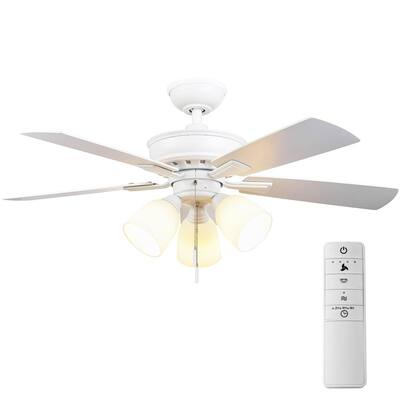 Vaurgas 44 in. Matte White LED Smart Hubspace Ceiling Fan with Light Kit and Remote Control