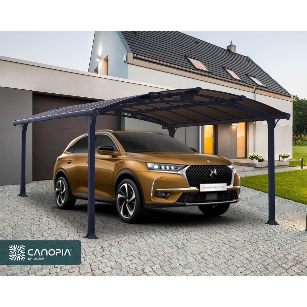 Arcadia 12' x 14' Gray Polycarbonate and Metal Carport Kit