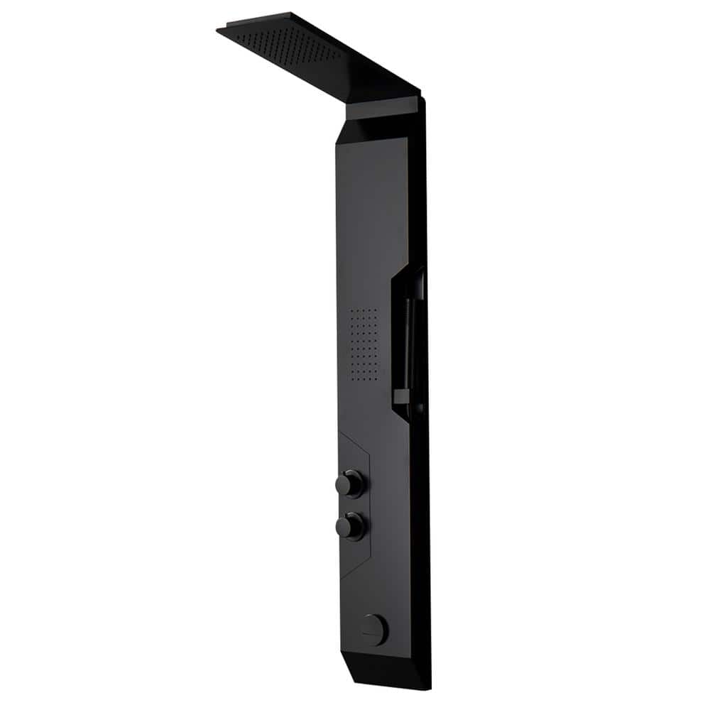 Black Solid Brass Multi-Function Shower Panel System