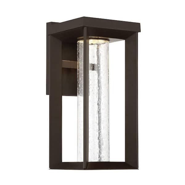 Minka Lavery Shore Pointe Oil Rubbed Bronze Outdoor Hardwired Wall Mount Sconce with Integrated LED