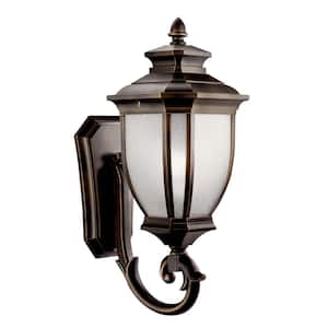 Salisbury 1-Light Rubbed Bronze Outdoor Hardwired Wall Lantern Sconce with No Bulbs Included (1-Pack)