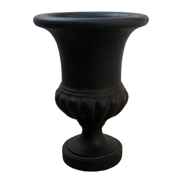 Unbranded 29 in. H in Aged Charcoal Stone Bulbous Urn