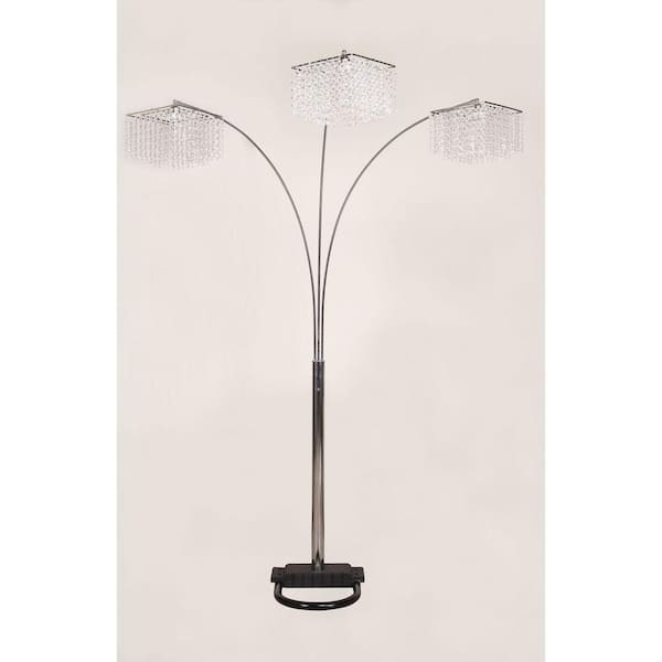 ORE International 84 in. 3 Crystal Inspirational Arch Floor Lamp