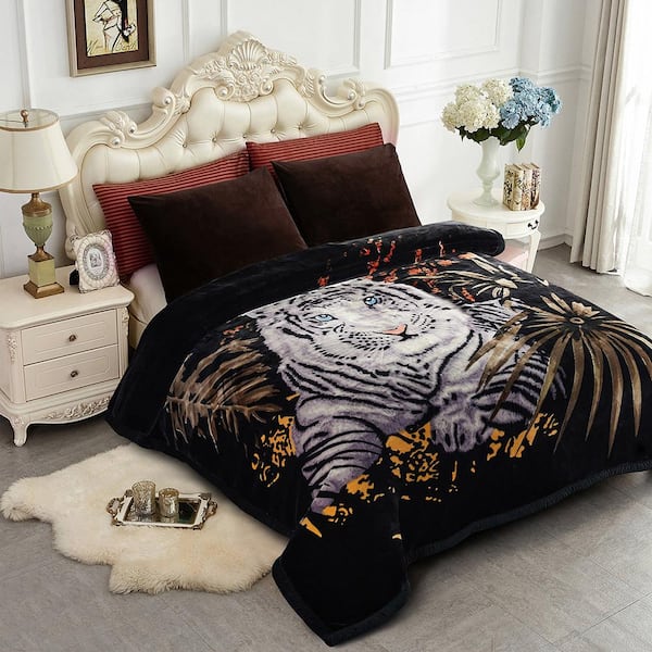 JML Fleece Blanket, Plush Blanket King Size 85 x 93, 10 Pounds Heavy  Korean Mink Blanket - Silky Soft and Warm, 2 Ply A&B Printed Raschel Bed  Blanket, Wolfs