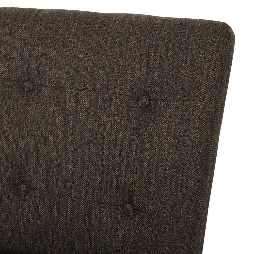 Weathered Brown Wood Button-Tufted Counter Stools, Set of 2