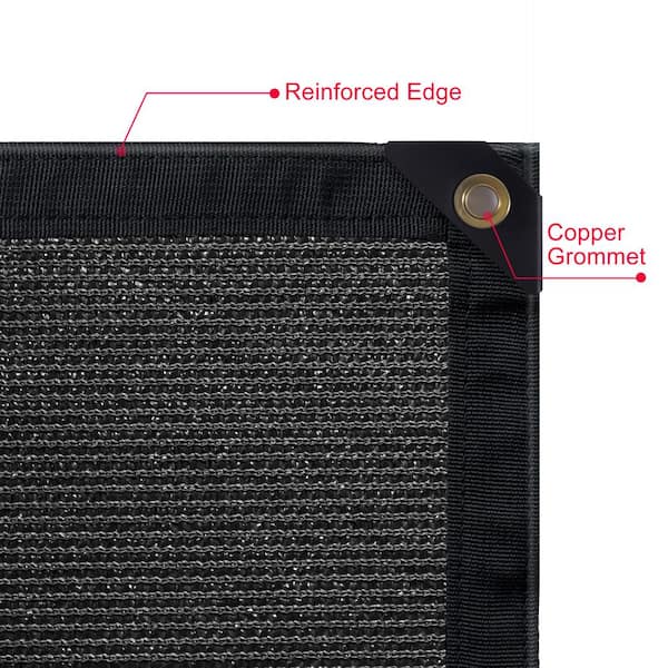 Unifirm Edge Reinforced Grommets-Free Privacy Fence Screen 90% Blockage Gazebo Backyard Shade Cover 6 ft. x 50 ft. Black