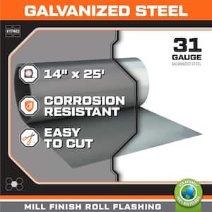 14 in. x 25 ft. Galvanized Steel Roll Valley Flashing