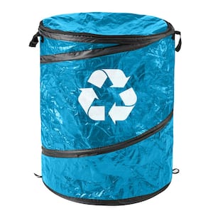 44-Gallon Pop Up Trash Can with Lid, Blue