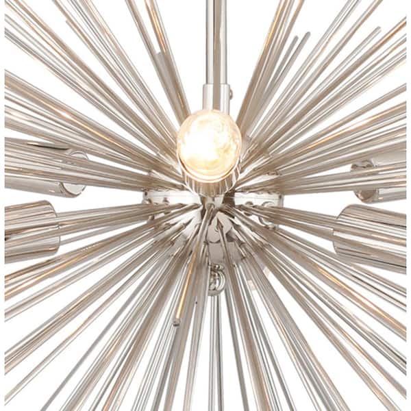 6-Light Nickel Assembled Sputnik Chandelier LZ1206-6NA - The Home