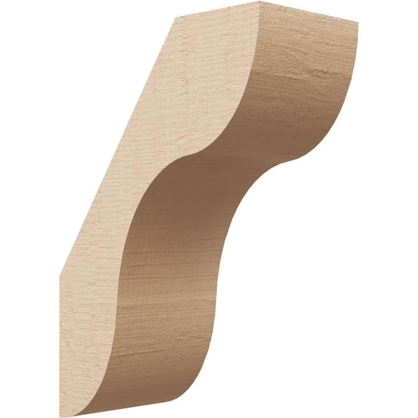 Ekena Millwork 5 in. x 14 in. x 10 in. Carmel Rough Cedar Woodgrain Timberthane Polyurethane Knee Brace, Primed