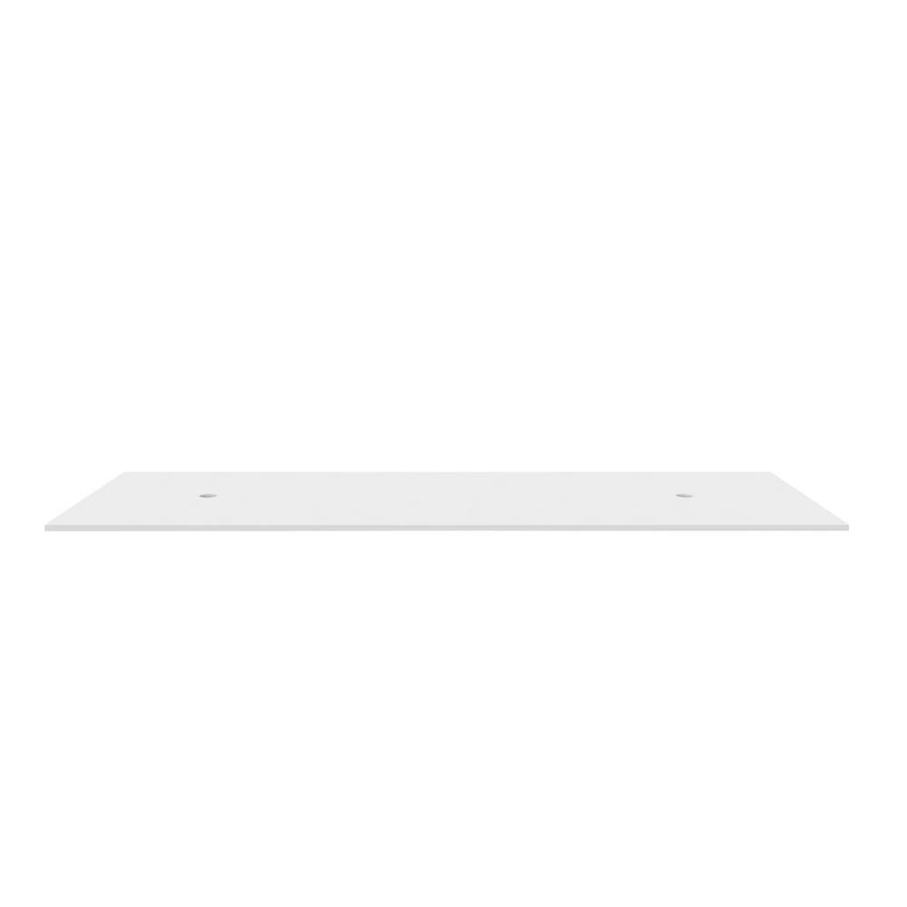 castellousa 60 in. Rectangular Bathroom Countertop Shelf in White Solid