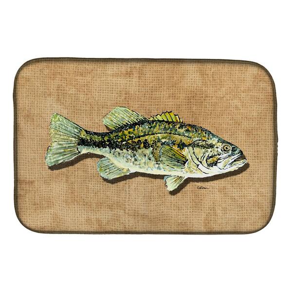 Caroline's Treasures 14 in. x 21 in. Multicolor Small Mouth Bass Dish Drying  Mat 8806DDM - The Home Depot