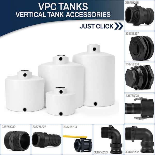 VPC 3000 Gal. White Polyethylene Vertical Water Storage Tank