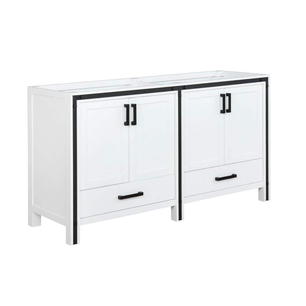 Ziva 60" White Freestanding Double Bathroom Vanity