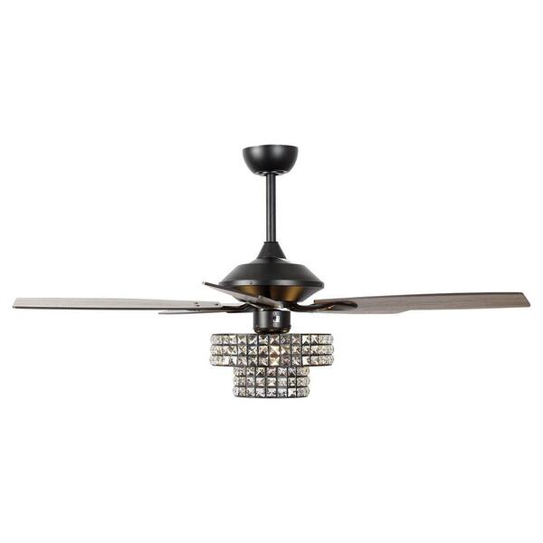 matrix decor 52 in. Indoor Black Crystal Chandelier Ceiling Fan