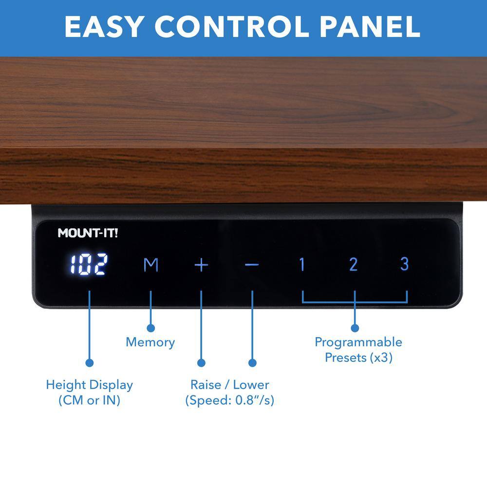Hazelnut and Black Adjustable Electric Standing Desk with Steel Frame