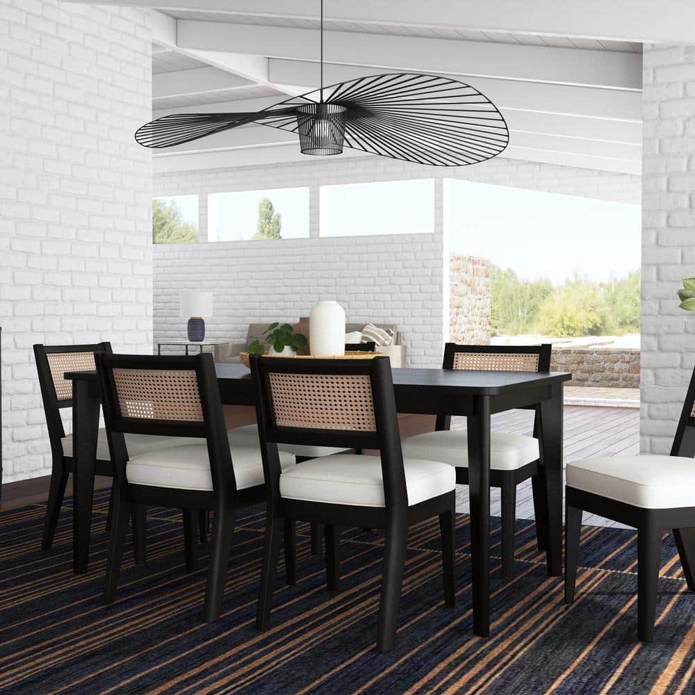 Brentwood Black Rectangular Mid-Century Wood Dining Table