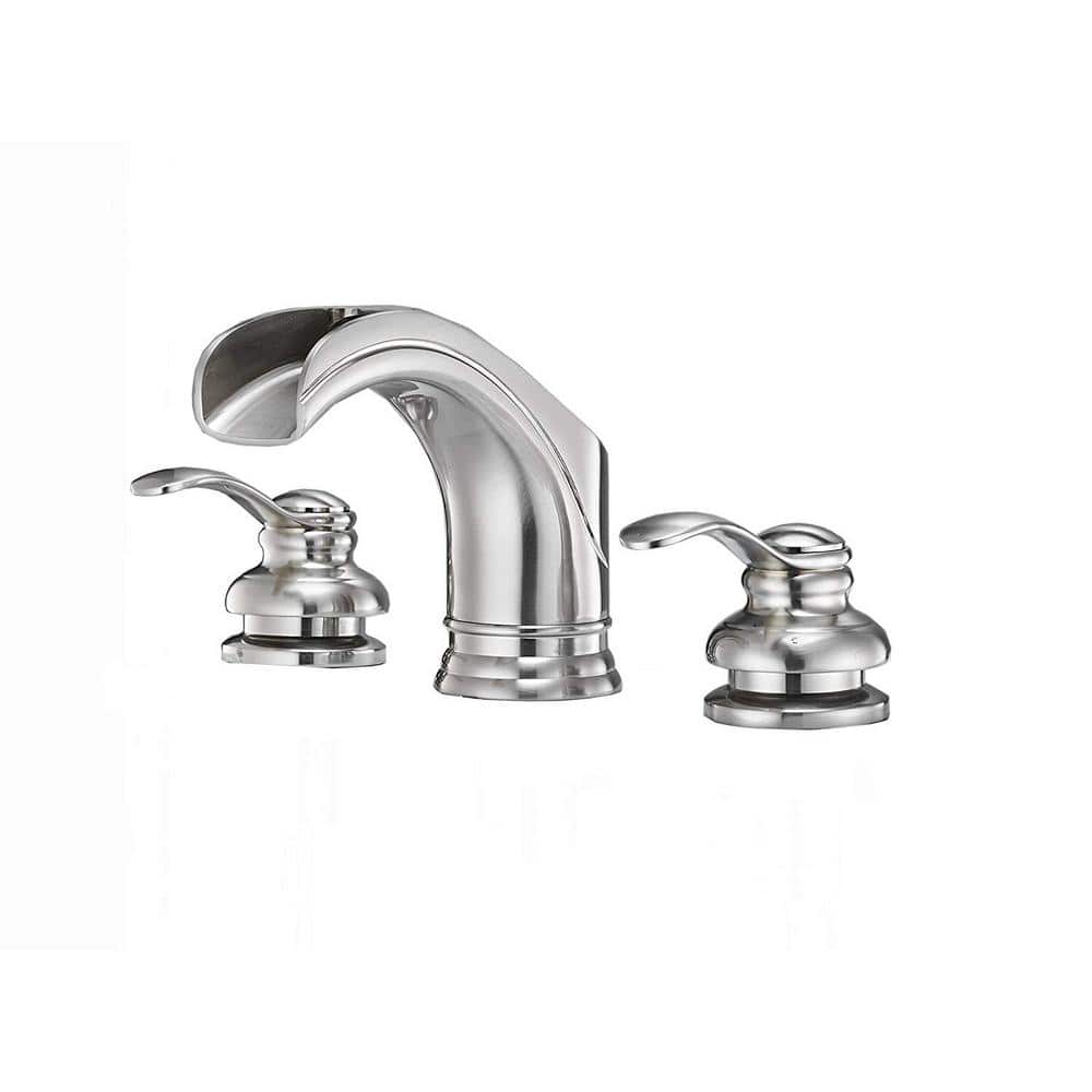 BWE 8 in. Waterfall Widespread 2-Handle Bathroom Faucet In Brushed Nickel  A-96562-N - The Home Depot