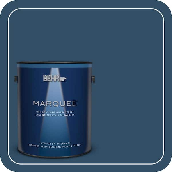 BEHR MARQUEE 1 gal. #ECC-53-3 Outer Space Satin Enamel Interior Paint & Primer