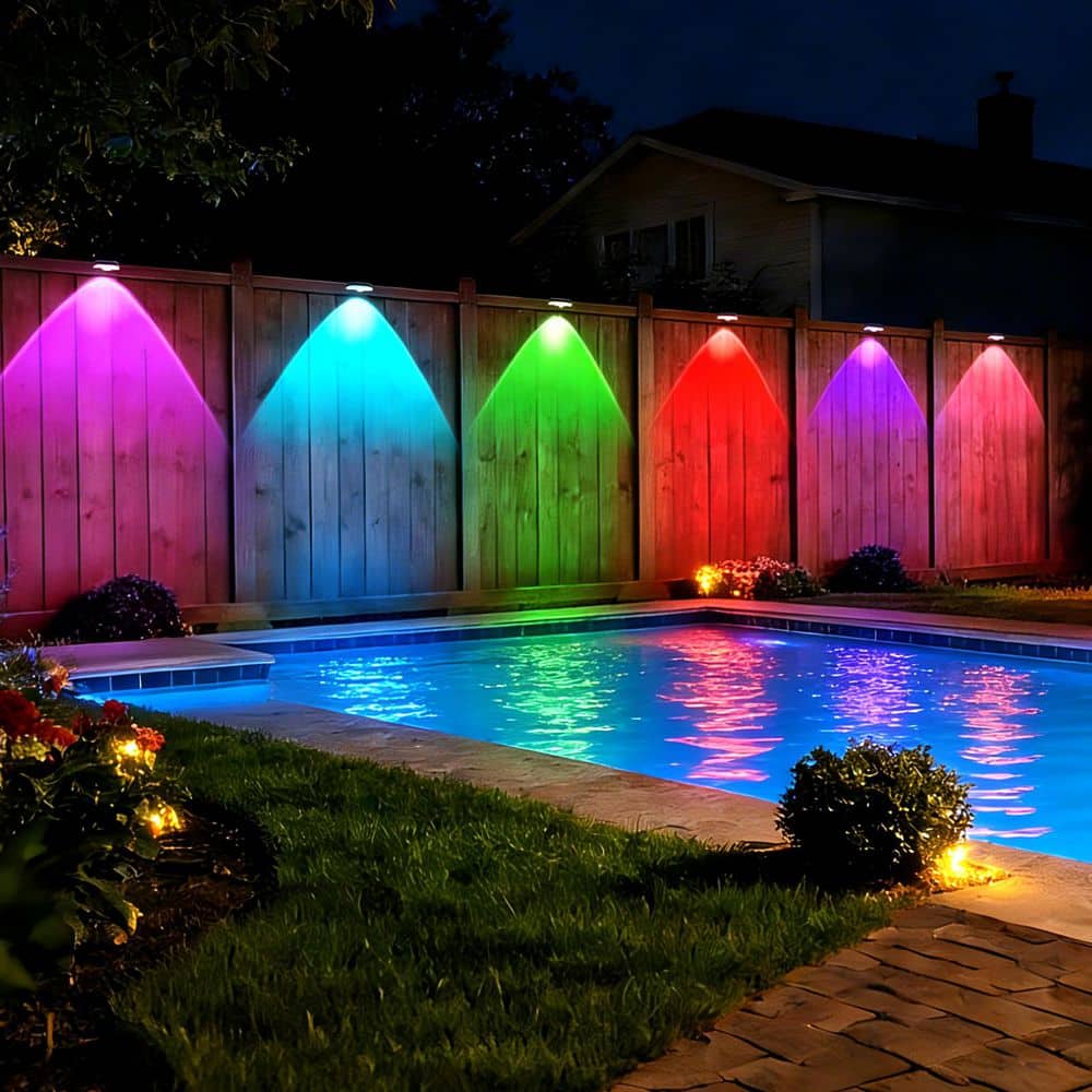 Smart RGBIC 16-Light 100 ft. Outdoor Plug-in Integrated LED Puck String Light,Fence Light with APP/Remote for Yard,Patio price history on PriceWatchPro