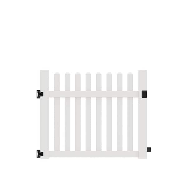 Barrette Outdoor Living Seneca Straight 5 ft. W x 4 ft. H White Vinyl Un-Assembled Fence Gate