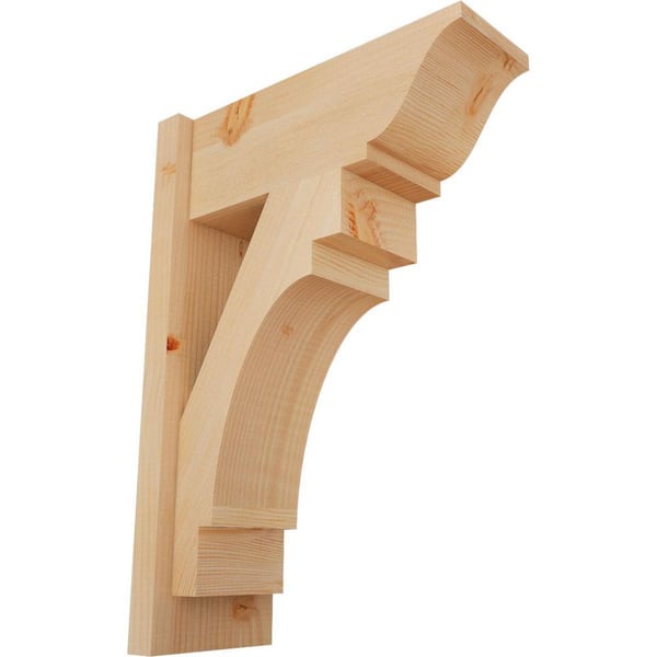 Ekena Millwork 8 in. x 26 in. x 18 in. Douglas Fir Merced Traditional Smooth Outlooker