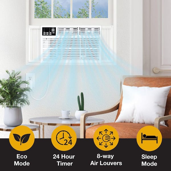 15,000 BTU (DOE) Window Air Conditioner Cools 700 sq. ft. with Remote in White