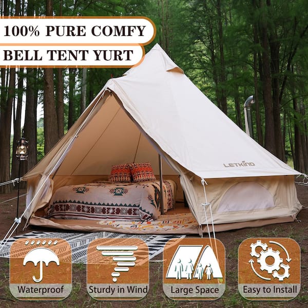 13 ft. x 13 ft. Metal Khaki Bell Tent 100% Cotton