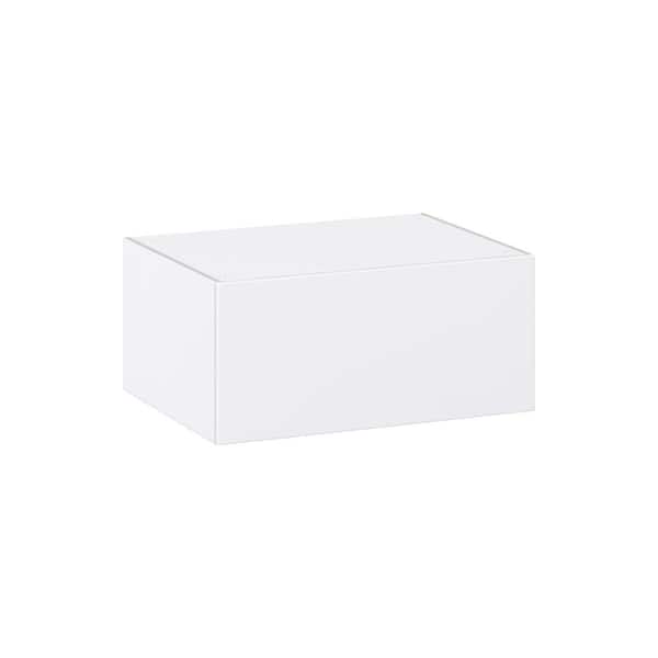 J COLLECTION Timberline 33 in. W x 24 in. D x 15 in. H Assembled Slab Wall Bridge Kitchen Cabinet in Bright White with Lift Up Door
