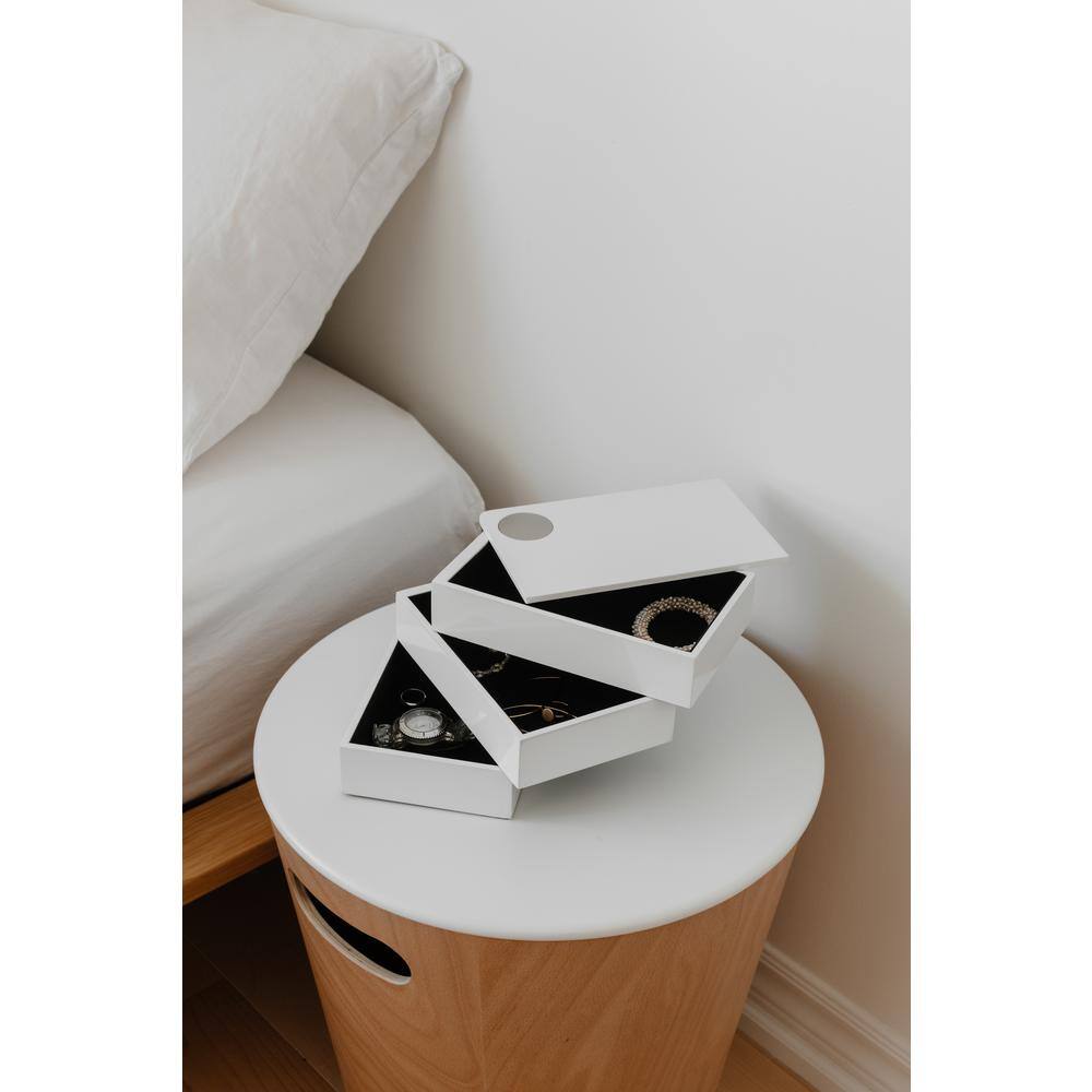 Spindle White Storage and Jewelry Box