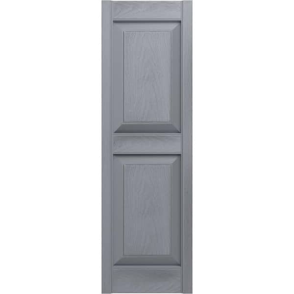 Ekena Millwork 12 in. x 47 in. Lifetime 2 Equal Raised Panel Vinyl Standard Shutters Pair in Paintable
