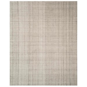 Abstract Light Gray 11 ft. x 15 ft. Striped Area Rug
