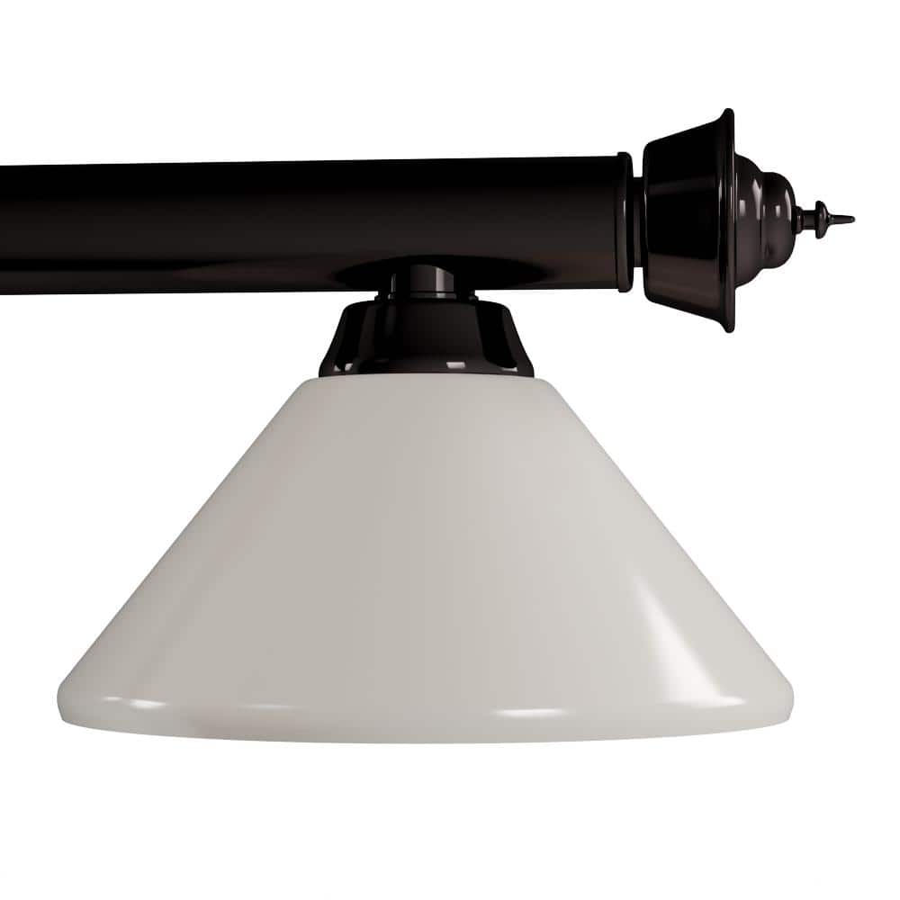Riviera Bronze Elegance 57" Billiard Light with Fluted Golden Shades
