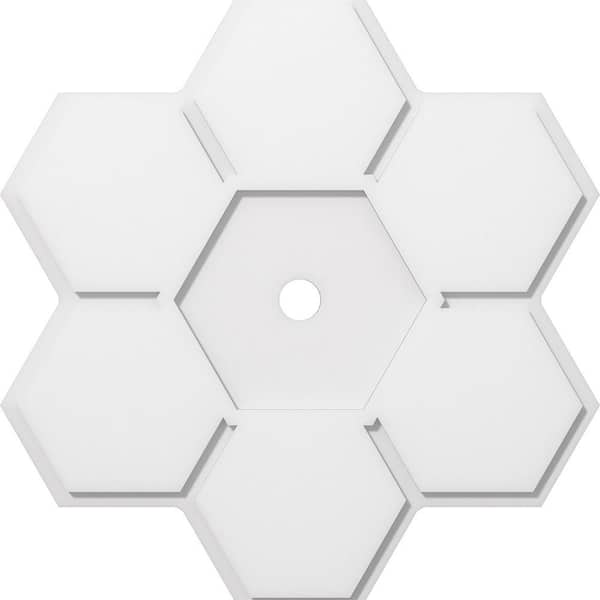 Ekena Millwork 1 in. P X 10-1/2 in. C X 30 in. OD X 2 in. ID Daisy Architectural Grade PVC Contemporary Ceiling Medallion